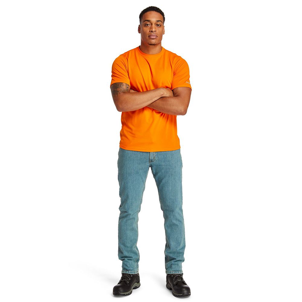 Timberland Mens T-Shirts PRO® Wicking Good Short Sleeve - Orange - India WN8015623